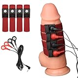 Meeteel Penisringe 4pcs mit 2 Stück schwarze Drähte Stimulationsgerät...