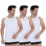 UNDEREA 3er Pack Unterhemd Herren 100% Baumwolle Tank Top Ärmellos mit...