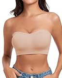 WOWENY Trägerloser Bandeau BH Hautfarben Damen ohne Bügel Tube Top...