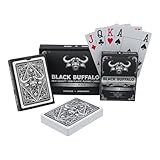 Black Buffalo Playing Cards – Wasserfeste Pokerkarten von Plastik – 4...