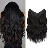 TESS Clip in Extensions Gewellt, 45 cm Haarverlängerung Clip in Schwarz...