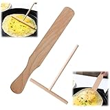 2 Stück Crepes-Set, Crepes Verteiler, Crepes Wender, Buchenholz Spatel,...