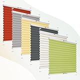 Plisart Plissee NACH MAß ohne Bohren zum Kleben Innenrahmen - Breite...