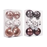 12 Stück Weihnachtskugeln, 8cm Klassische Weihnachtsbaumschmuck mit...