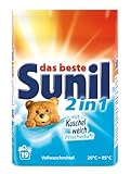 Sunil 2in1 Pulver - Vollwaschmittel mit Extra Frischeduft - für 19...