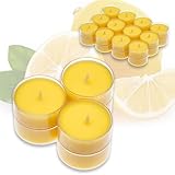 Candelo 24er Set Duft Kerzen Zitrone - Duftteelichter Citronella - Teelicht...