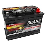 SMC Autobatterie Speed Max 80Ah L3 750A EN 12v PKW Ersetzt 65Ah 70Ah 72Ah...