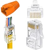 Greluma 25 Stück RJ45 CAT6 Pass-Through-Steckverbinder, Vergoldeter...