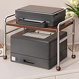 OZTYSGXM Druckertisch mit Ablage, 2-stufiges Druckerregal aus Holz für den...