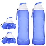 2 Stück Faltbare Trinkflasche 500ml, Auslaufsichere ultraleicht...