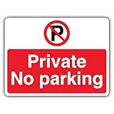 V Safety Private No Parking – Verbotssymbol mit 'P', Querformat, 400 x...