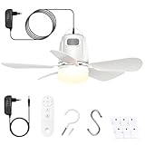 Gliztech Ventilator Lampe 50cm Deckenventilator mit Beleuchtung mit 5m...