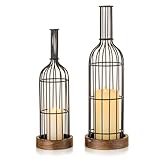Staymoment Kerzenständer Schwarz Laterne Deko: 2er Set Tischdeko Vintage...