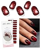 JMEOWIO Nagelfolie Katzenaugen Rot Gel Nail Nagelfolien Selbstklebend...