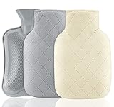 Anstore 2L Wärmflasche mit Bezug, Premium Naturkautschuk Bettflasche,...
