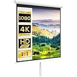 HOMCOM Beamer Leinwand 152 x 152 cm 85 Zoll 1:1 HD 4K Projektionsleinwand...
