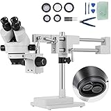 VEVOR 3,5X-90X Simul Focal Trinocular Zoom Stereo Microscope...