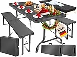 KESSER® Bierzeltgarnitur 3-teilig Set Tisch & 2X Bank | Buffettisch für...