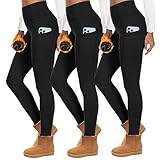 HIPOWER 3er Pack Thermoleggings Damen Mit Taschen Leggings Gefüttert...