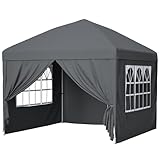 Pavillon 3x3m mit 4 Seitenwänden, 3-Fach Höhenverstellbar, Faltpavillon...