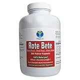 Rote Beete Bete Beetroot 360 Wurzelpulver Kapseln. Reich an Eisen &...