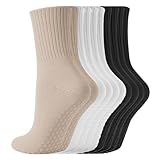 Liuliushun 5 Paare Yoga Pilates Socken Damen, Yoga Socken mit Noppen...