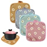 JEYORZY 4er Set Topflappen Baumwolle, 17 * 17cm Hitzebestaendig Topflappen...