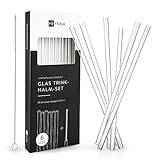 HEYNNA® 6er Set Glasstrohhalme aus Borosilikatglas inkl. Strohhalm...