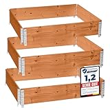 Garronda naturbelassene Hochbeete für Garten Palettenrahmen 120x80x20 cm...