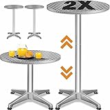 Casaria® 2er Set Stehtisch Höhenverstellbar 70cm / 115cm Hoch Stabil...