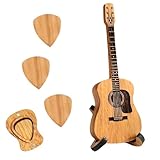 Roinaid Plektrum Akustikgitarre mit 3 Plektren und Ständer Plektrum Box...