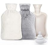Anstore Wärmflasche mit Bezug 2 Liter, Wärmeflasche Groß, mit 2 PCS...
