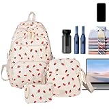 Generisch Erdbeer Schulranzen Für Mädchen | Rucksack Set,Kinderrucksack...