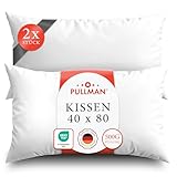 Pullman Kopfkissen 40x80 cm – 2er Set Hotelqualität Mikrofaser Kissen...