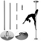 COSTWAY Profi Tanzstange | 45 mm Pole Dance Stange | Strip Stange statisch...