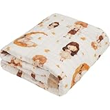 Babydecke, Kleinkind-Steppdecke, 100 % Bio-Baumwolle, Musselin-Decke,...