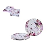 London Boutique Side Plate Kuchenteller-Set aus Porzellan, mit breitem...