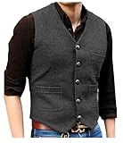 Solovedress Mens Vintage Classic Wolle Anzugweste Formale Regular Fit Weste...