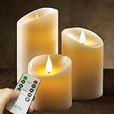 LED Kerzen, Flammenlose Kerze 300 Stunden Batterie Dekorative Kerzen Set 3...