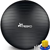 TRESKO Gymnastikball mit GRATIS Übungsposter inkl. Luftpumpe - Yogaball...