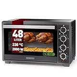 Heinrich´s Minibackofen mit Umluft 48L - Backofen klein mit Drehspieß,...