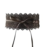 Yurosiay Damen Elegant Spitze Bindegürtel Breite Wickelgürtel Leder...