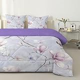 Magnolie Bettdecke 135x200 - Pflanzen Ganzjahresdecke 4 Jahreszeiten...