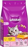 WHISKAS Katzen Trockenfutter Beutel Adult 1+ mit Huhn 3,8kg