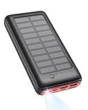 Solar Power Bank 27000mAh USB C Schnell Aufladende Powerbank, SCP 22,5W PD...