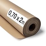 OFITURIA Naturbraunes Kraftpapier 70 g/m² – Rolle 0,70×2 m – 1 Rolle...