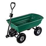 Gartenwagen mit Kippfunktion 75 Liter Kunststoffwanne Handwagen Kippwagen...