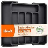 Lifewit Besteckkasten für Schubladen, Verstellbarer...