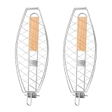 Gatuida 2 Stück Pack Faltbarer Fischgrillkorb aus Edelstahl mit...