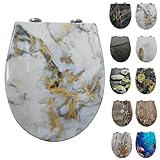 Toilettendeckel mit Absenkautomatik, WC Sitz mit Absenkautomatik Oval Form...